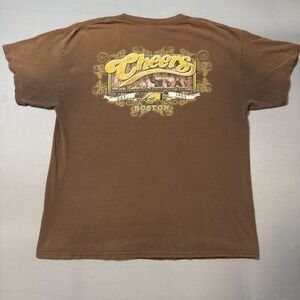 Cheers Boston‎ T Shirt XL Brown Graphic Tee Where Everybody Knows Your Name Mens